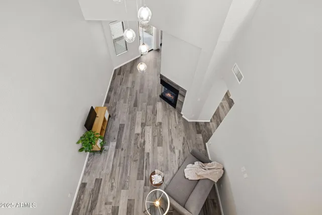 a view of entryway with wooden floor