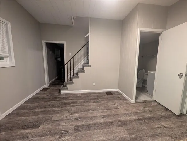 a view of an entryway with stairs