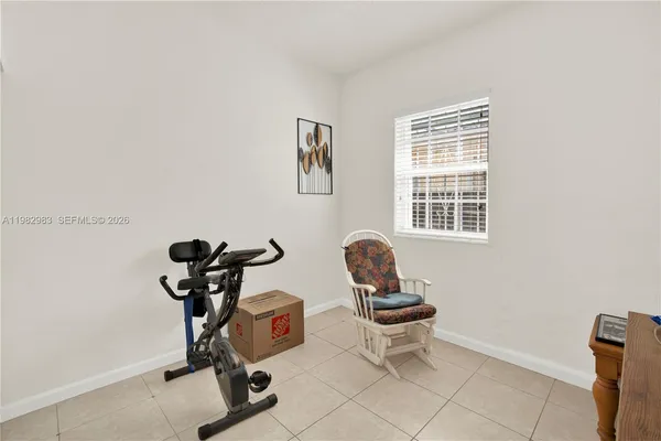 a room with gym equipment