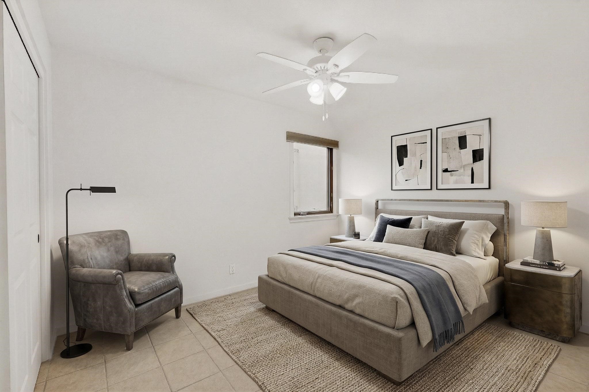 601 West San Mateo Road, Unit 27 Santa Fe, NM 87505 - Photo 4 of 27 Primary Bedroom (Virtually Staged)