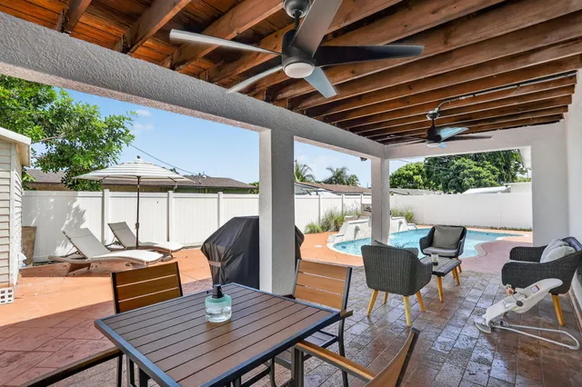 a outdoor view with a sitting space