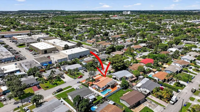 an aerial view of multiple house