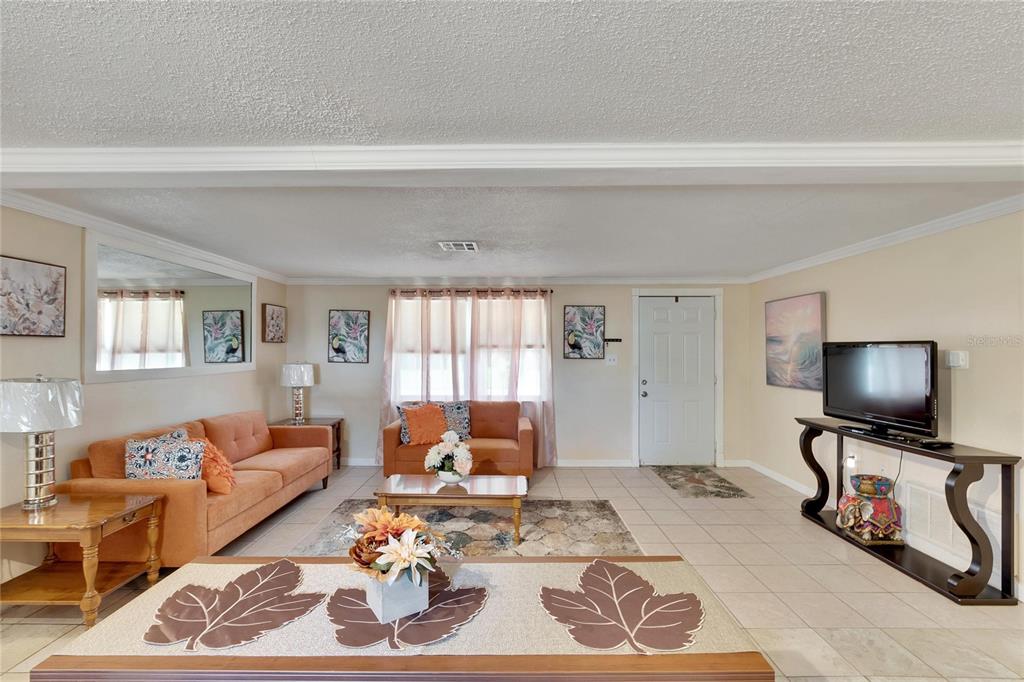 10801 Fillmore Avenue Port Richey, FL 34668 - Photo 17 of 29 a living room with furniture a flat screen tv and a window