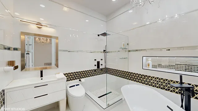 a room with lots of furniture and white walls