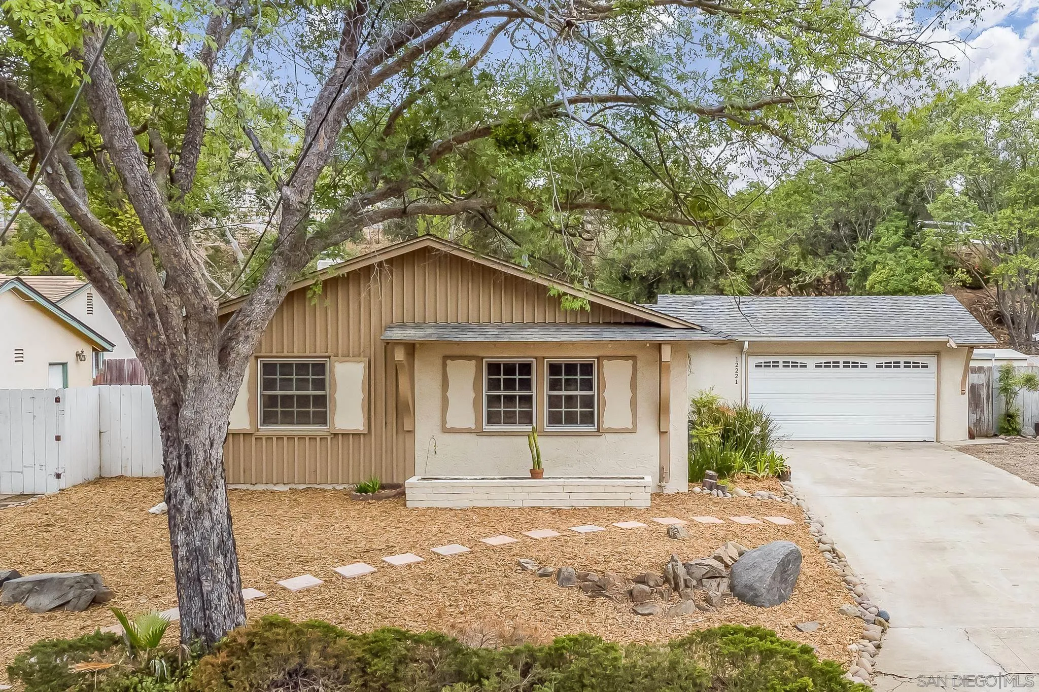 12221 Witt Road Poway, CA 92064 - Photo 22 of 30 a front view of a house with a yard and garage