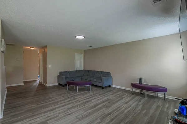 a room with a table and a chair