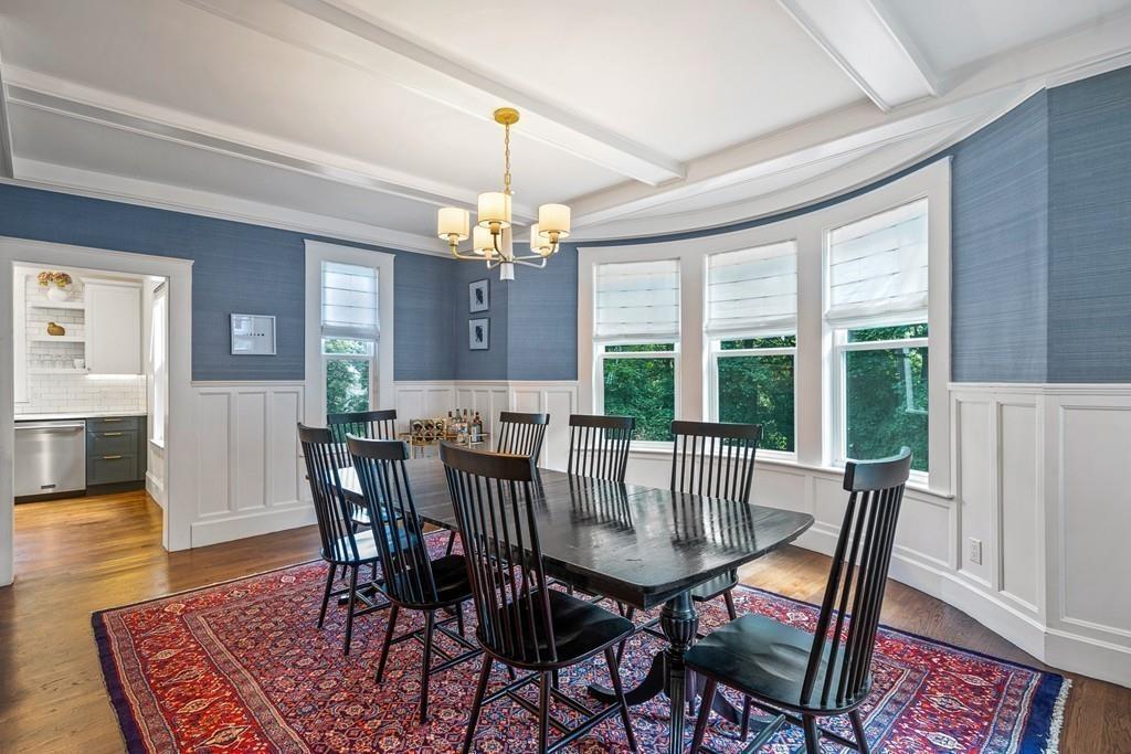 125 Walnut Street Dedham, MA 02026 - Photo 15 of 37 a view of a dining room with furniture window and wooden floor