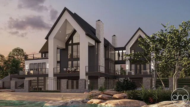 front view of a house with a street