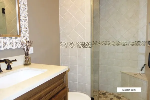 a bathroom with a sink and a toilet