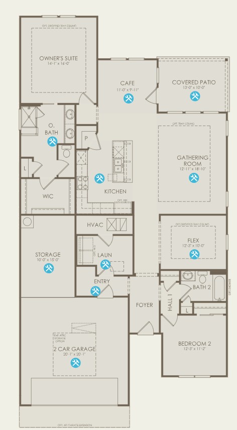 106 Pelham Street Georgetown, TX 78633 - Photo 2 of 9 Del Webb Homes, Mystique/HC201, floor plan