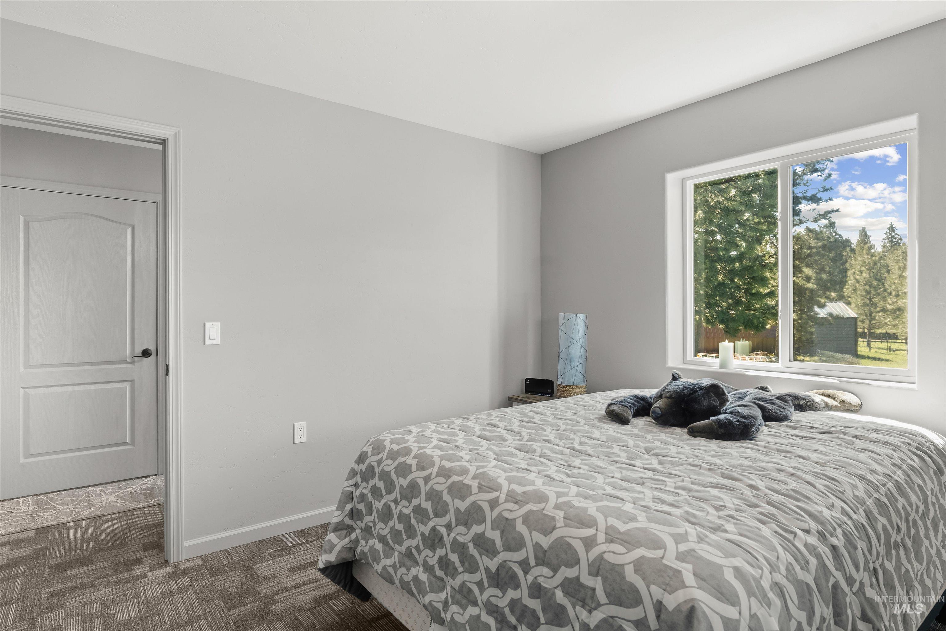 507 Bearlea Road Anatone, WA 99401 - Photo 17 of 47 Room featuring a large window with white trim, light gray walls, and patterned carpet