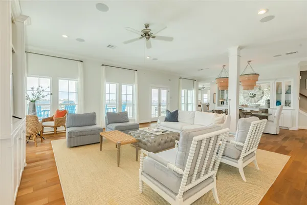 a living room with furniture