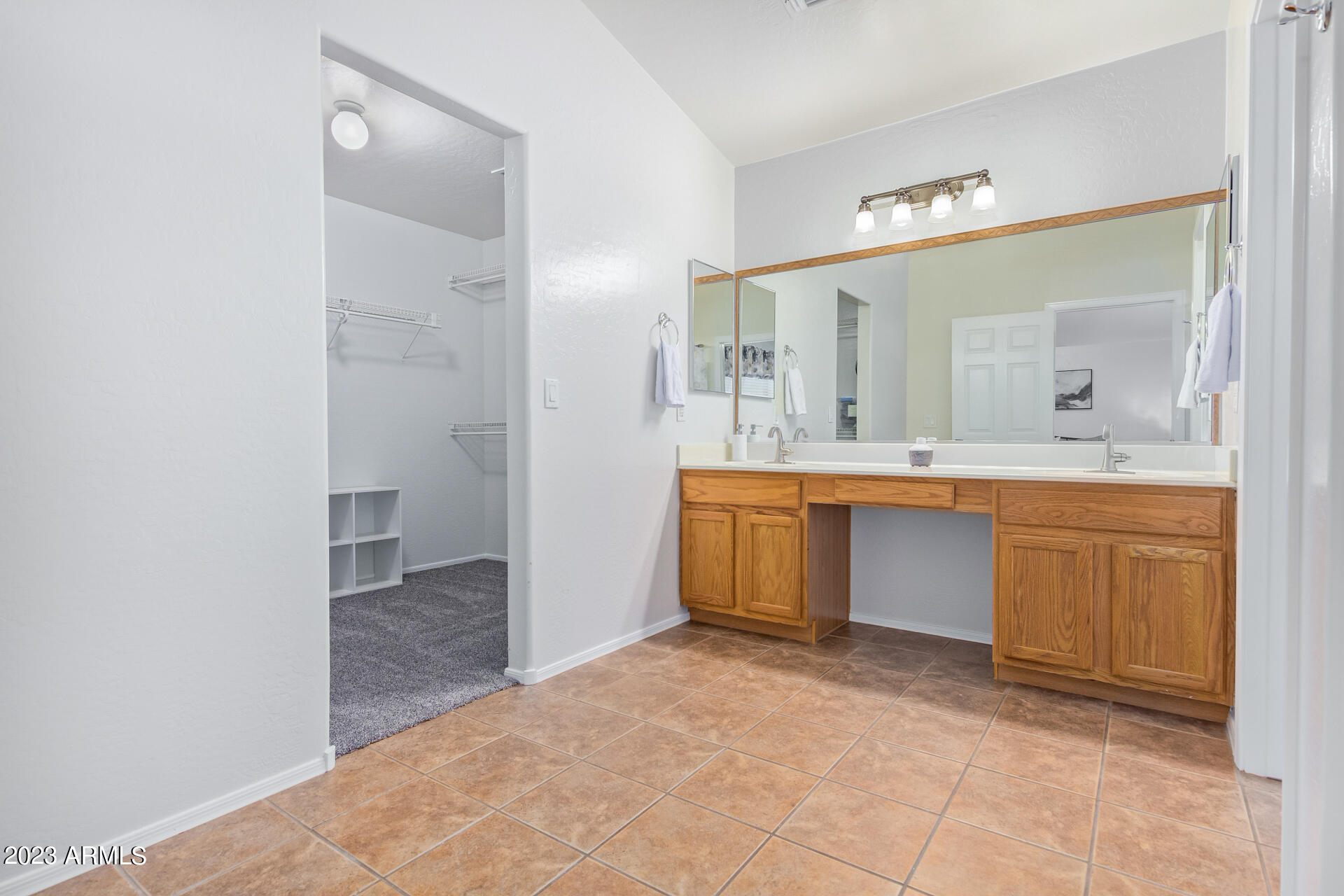 2561 West Tanner Ranch Road Queen Creek, AZ 85144 - Photo 23 of 36 a bathroom with a sink and a mirror