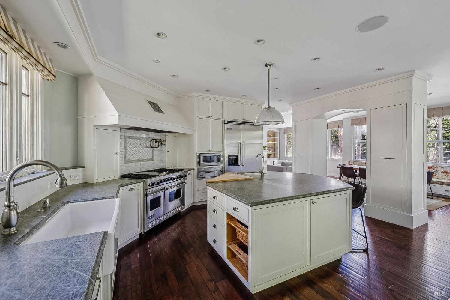 529 Alta Way Mill Valley, CA 94941 - Photo 19 of 58 a kitchen with stainless steel appliances granite countertop a sink and stove