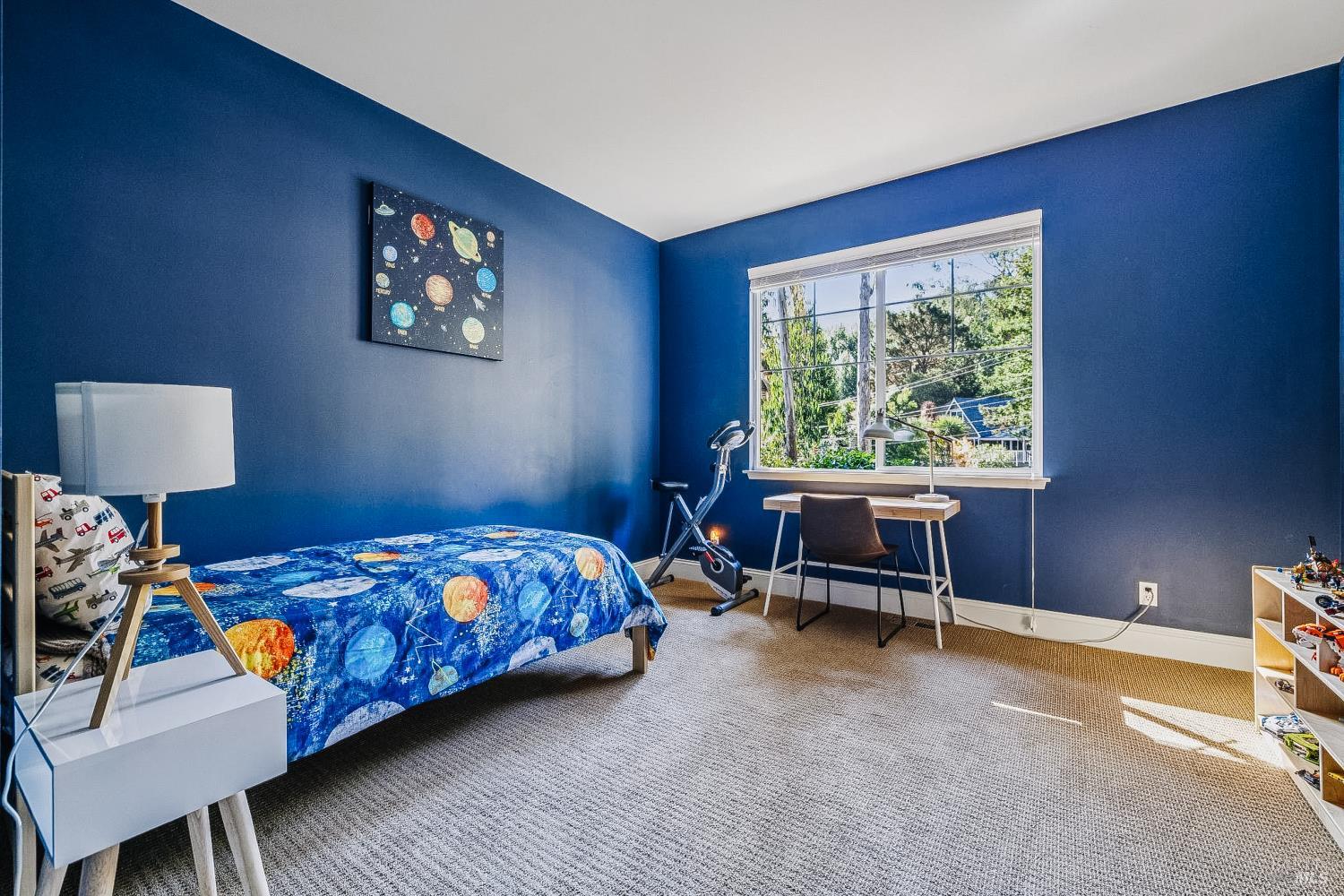 529 Alta Way Mill Valley, CA 94941 - Photo 37 of 58 a bedroom with a bed and a window