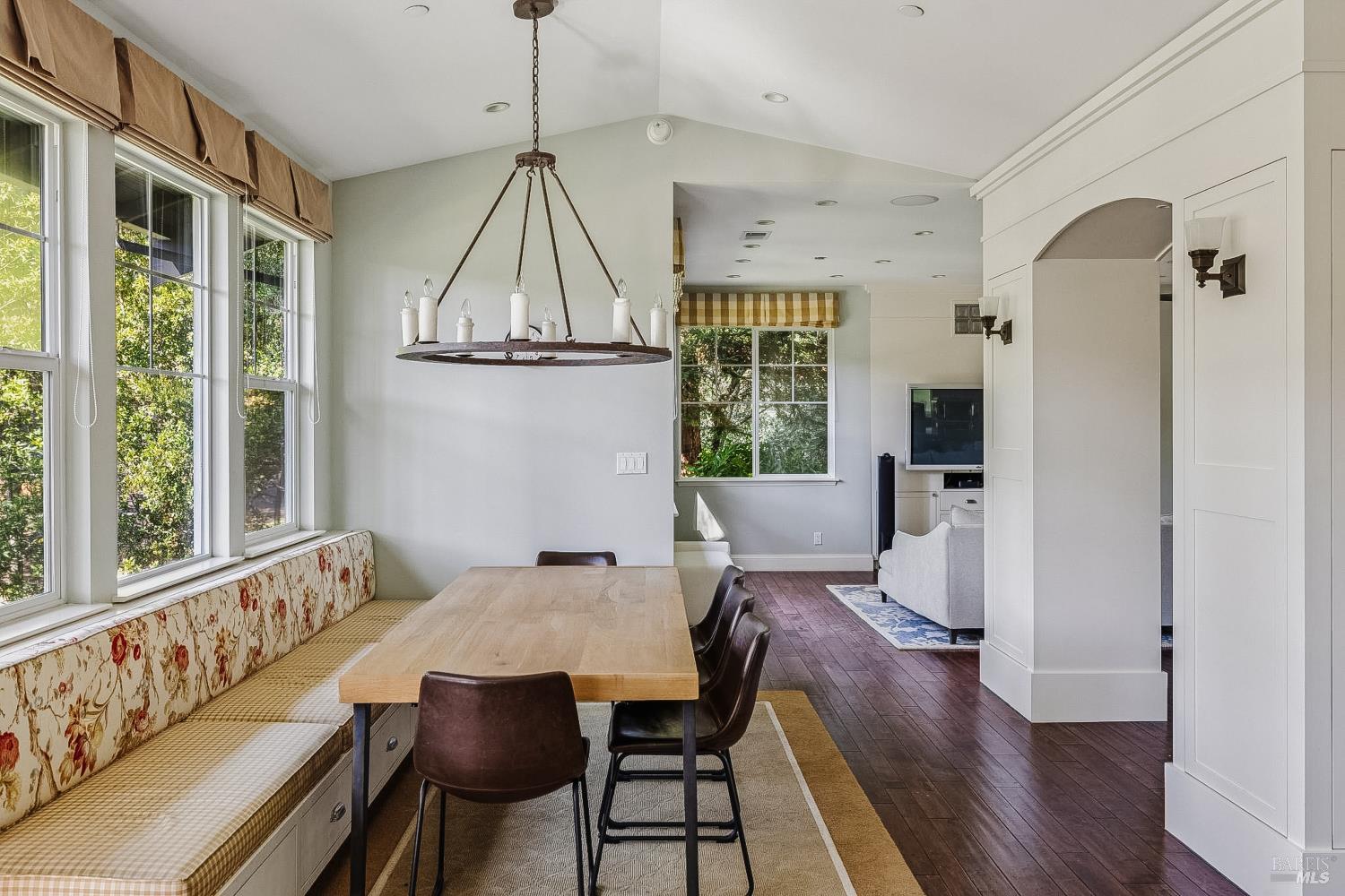 529 Alta Way Mill Valley, CA 94941 - Photo 9 of 58 a view of a dining room with furniture window and wooden floor