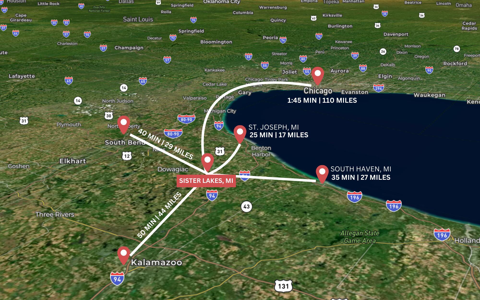 Vl Ellen Road Dowagiac, MI 49047 - Photo 21 of 22 Sister Lakes City Map.