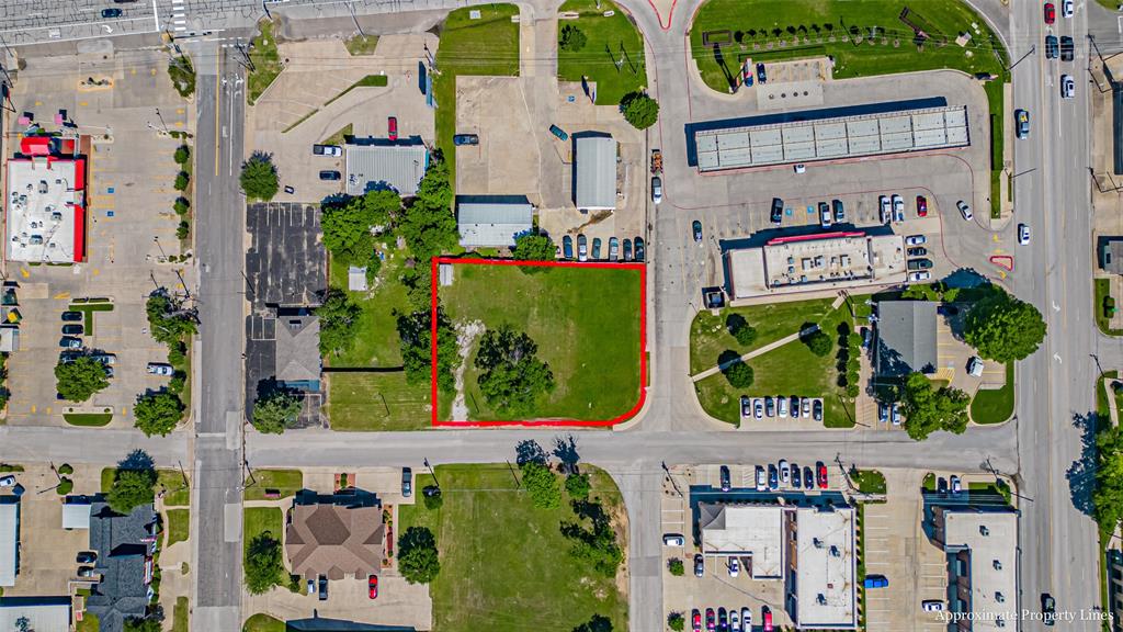 124 Southwest Anderson Street Burleson, TX 76028 - Photo 36 of 36 Aerial view of property and surrounding area with property parcel outlined