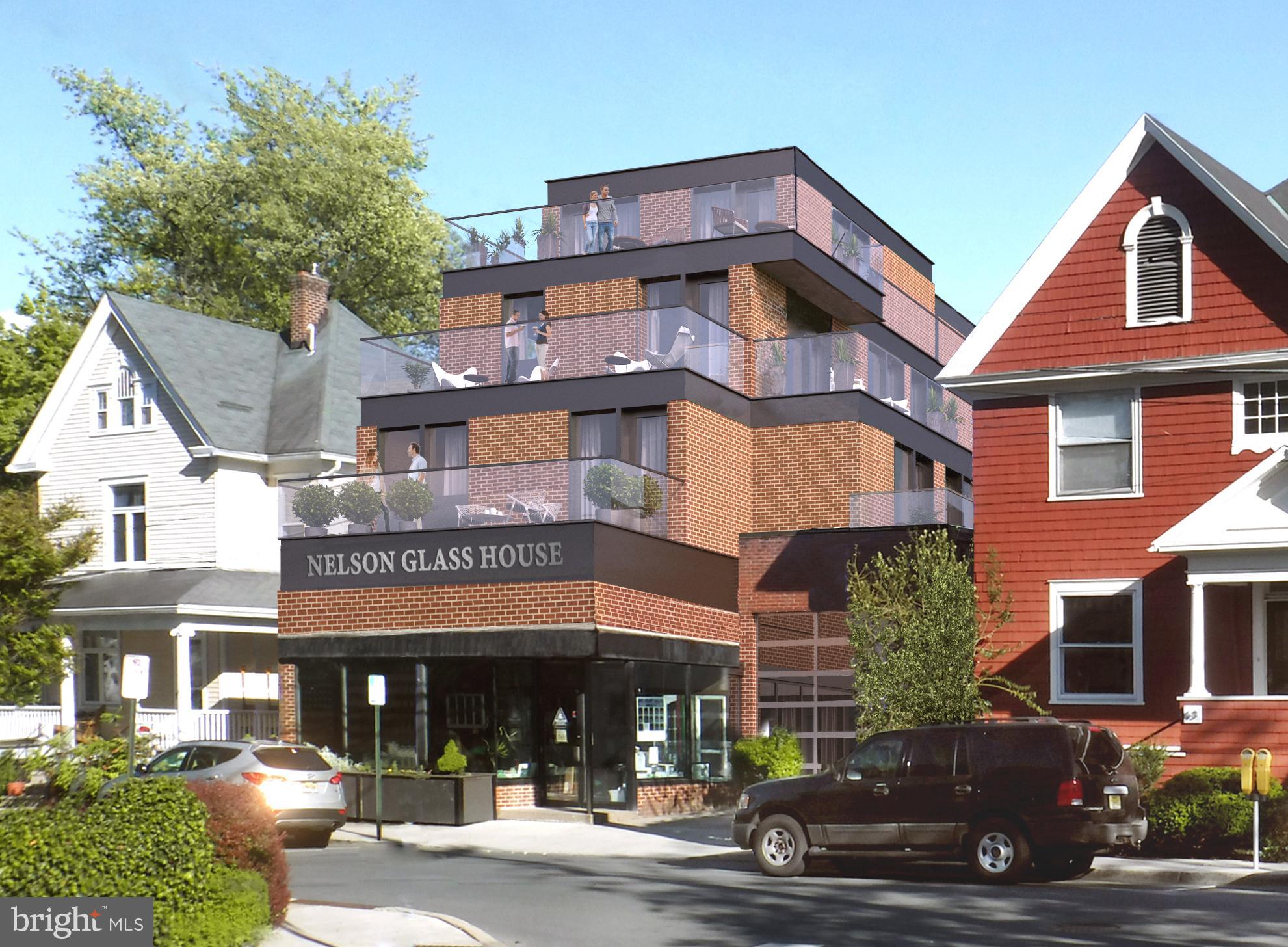 a view of a building with a street