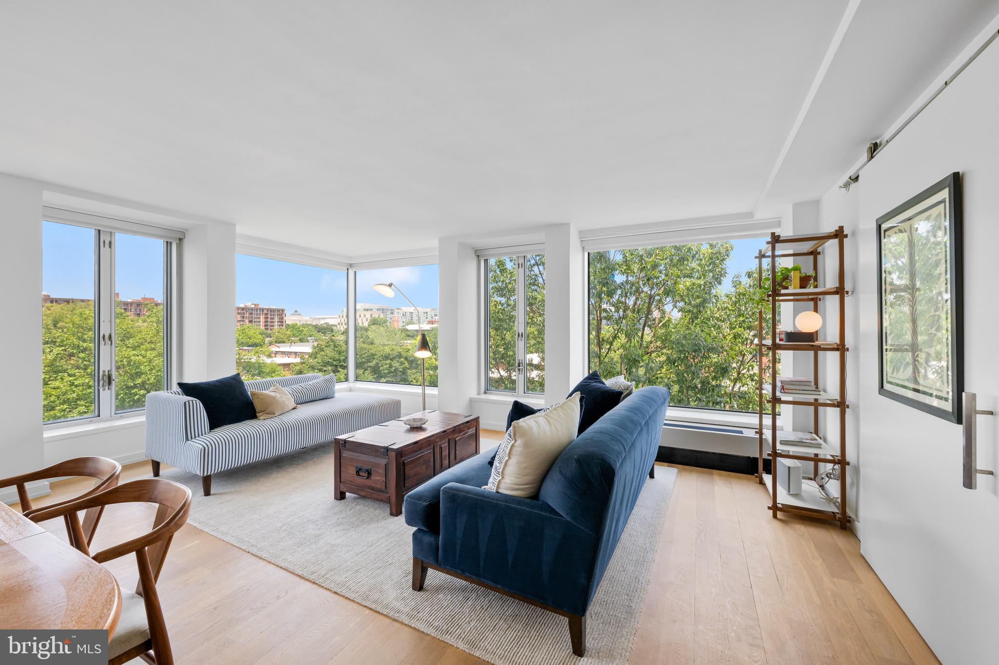 1101 3rd Street Southwest, Unit 315 Washington, DC 20024 - Photo 11 of 38 a living room with furniture and a large window