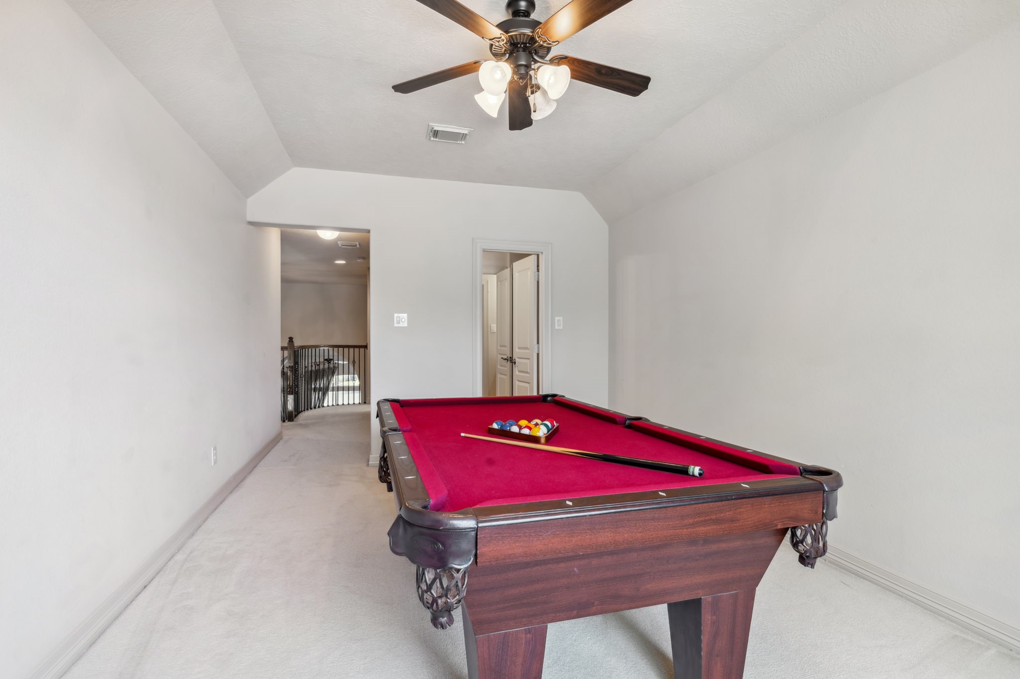 8411 Middle Canyon Road Katy, TX 77494 - Photo 38 of 49 a room with pool table and a chandelier fan