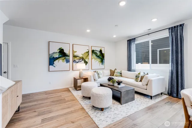 a living room with furniture