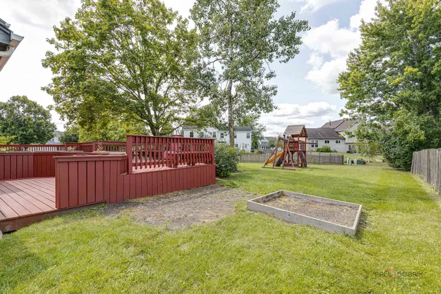a view of a back yard with green space