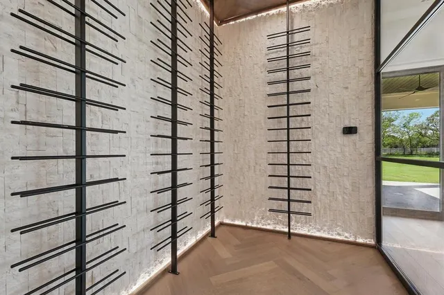 a view of a room with window and stairs