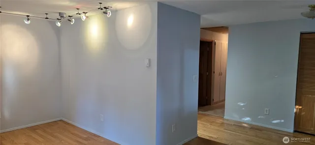 a kitchen with a stove and a microwave