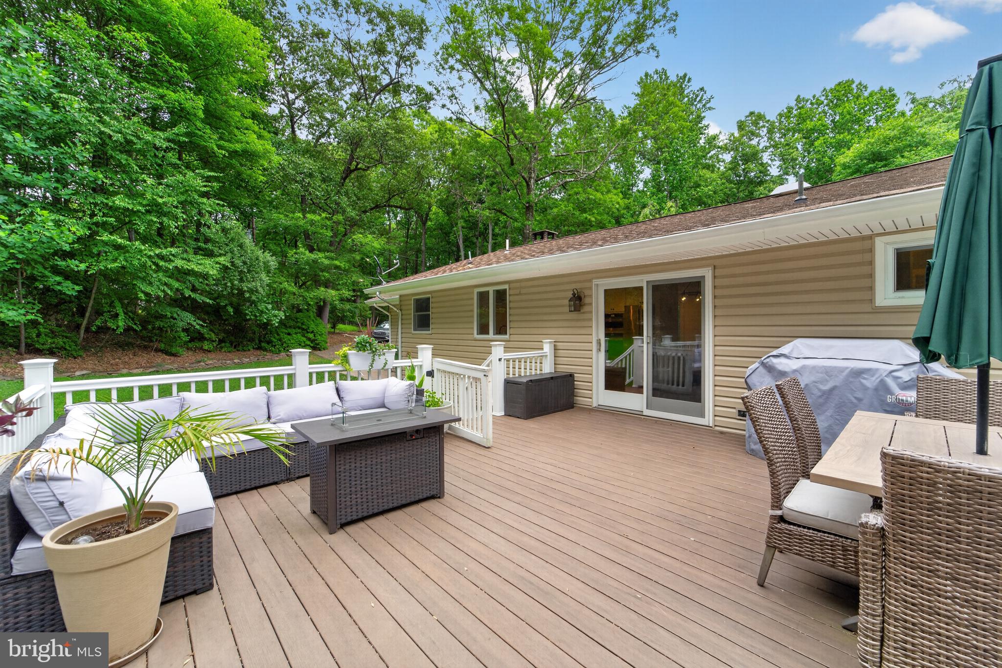 338 Woolf Road Milford, NJ 08848 - Photo 21 of 24 Serene deck nestled in lush greenery.