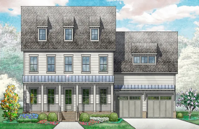 a view of a brick building next to a yard