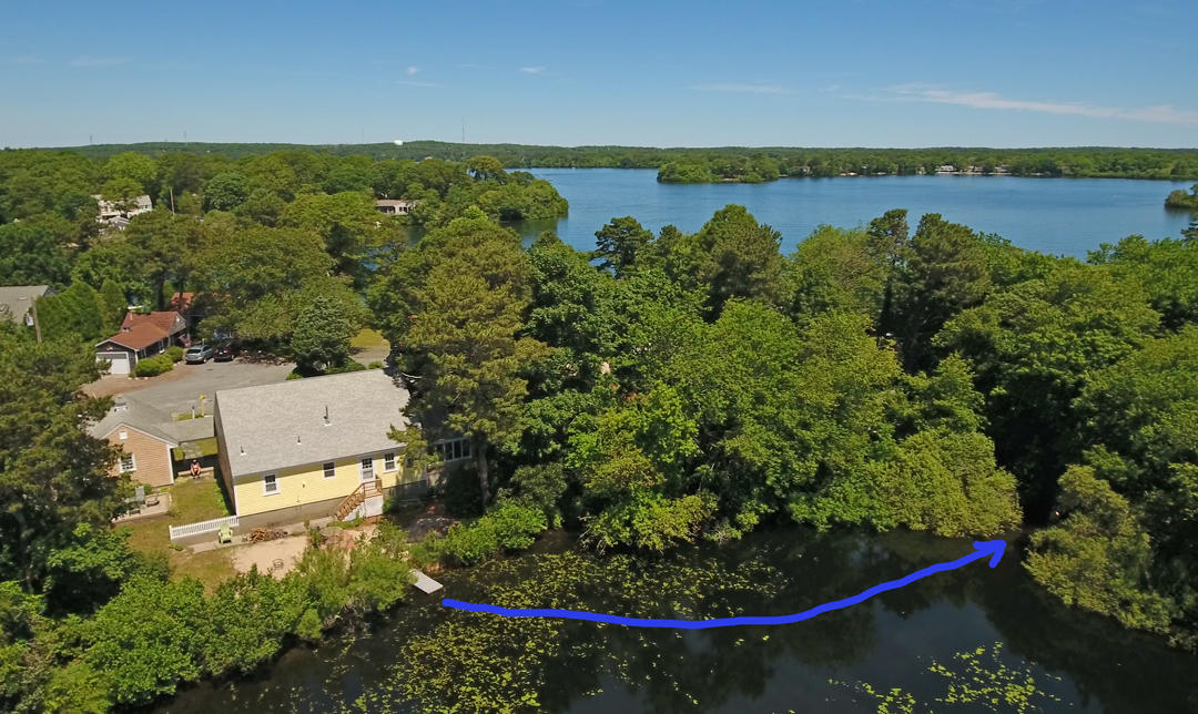 83 Lake Drive Centerville, MA 02632 - Photo 34 of 35 an aerial view of a house with a lake view