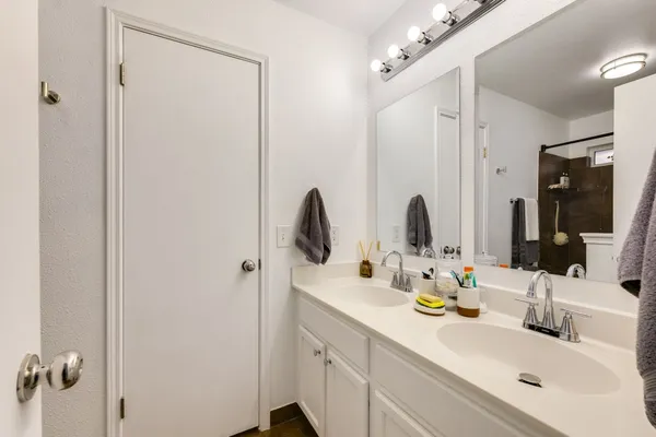 a bathroom with a shower