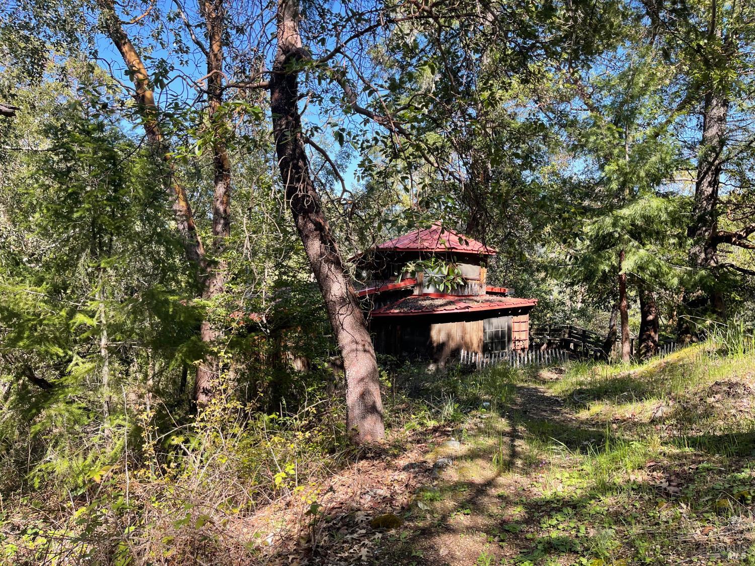 9655 Spyrock Road Laytonville, CA 95454 - Photo 7 of 14 a backyard of a house with yard and outdoor seating