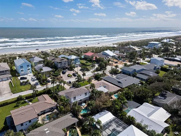 an aerial view of a house