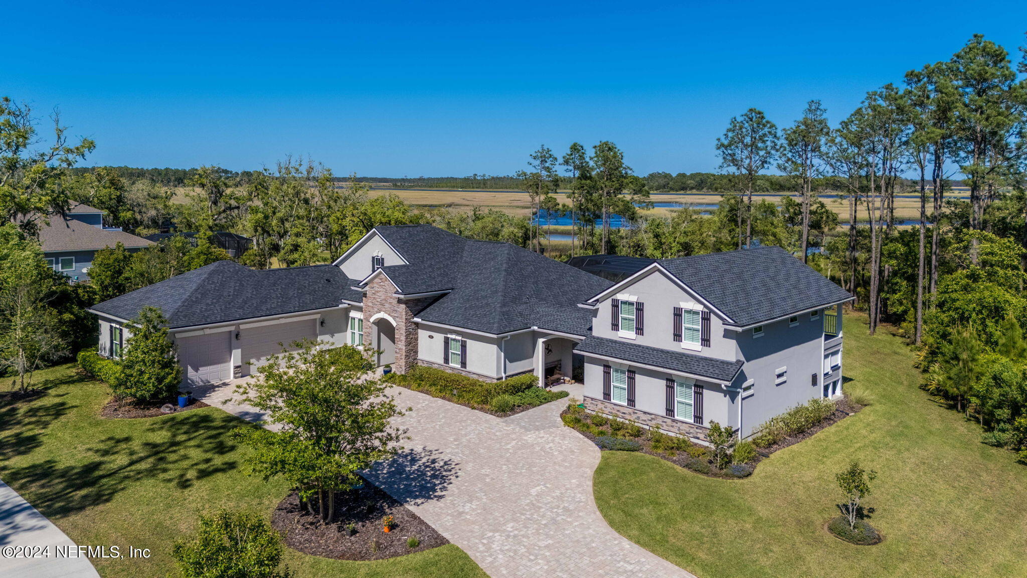 an aerial view of a house