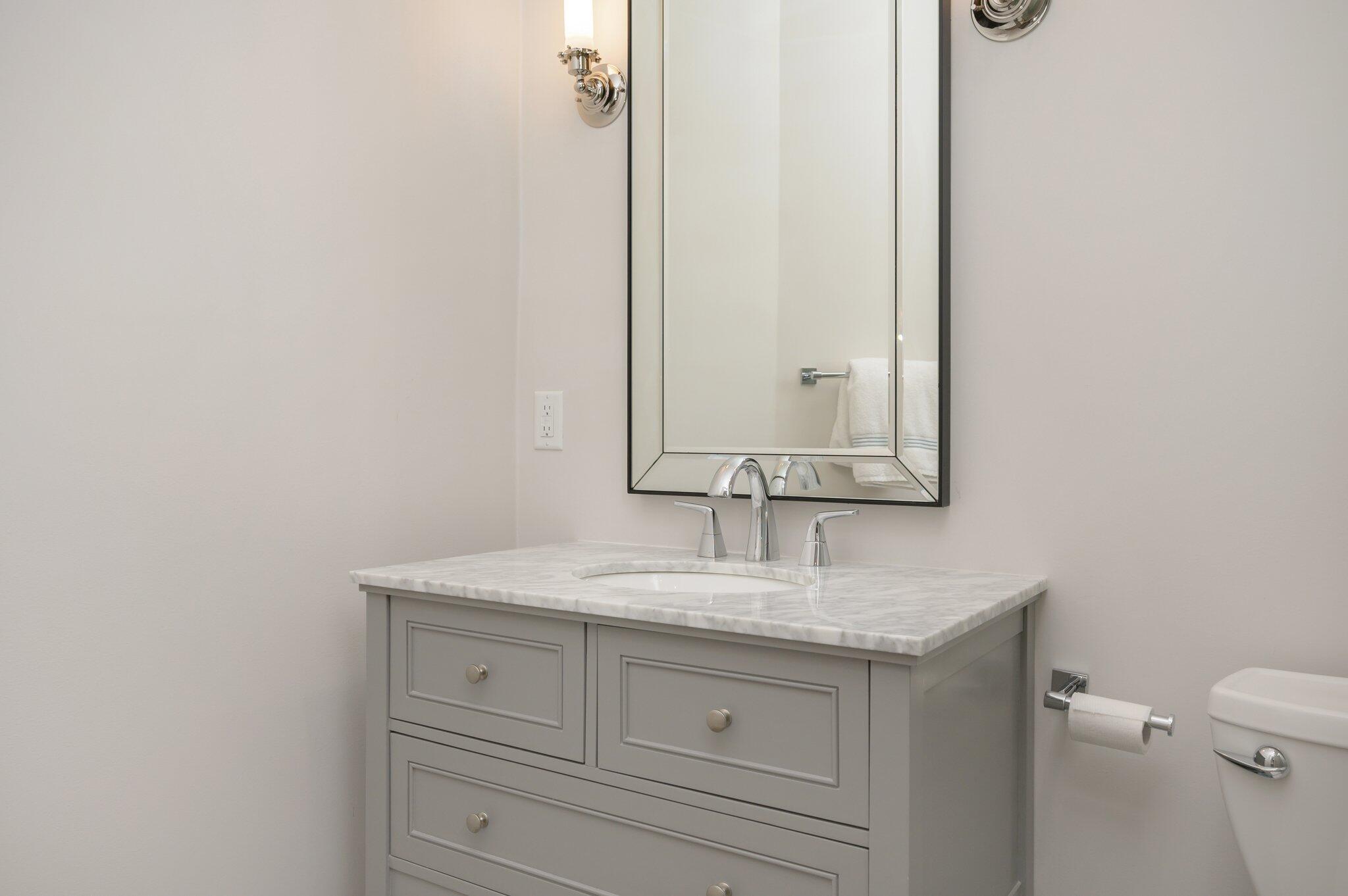 3278 Burnt Pine Circle Miramar Beach, FL 32550 - Photo 78 of 100 a bathroom with a granite countertop sink and a mirror