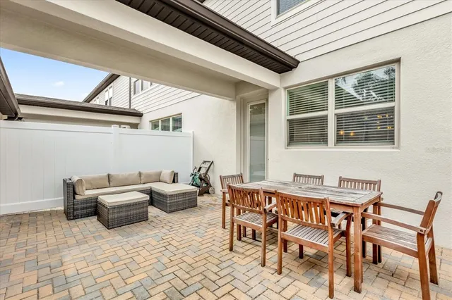 a outdoor space with furniture