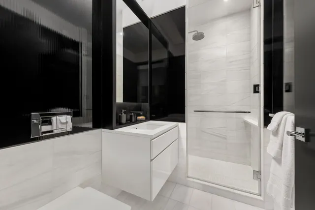 a view of a city with tall buildings