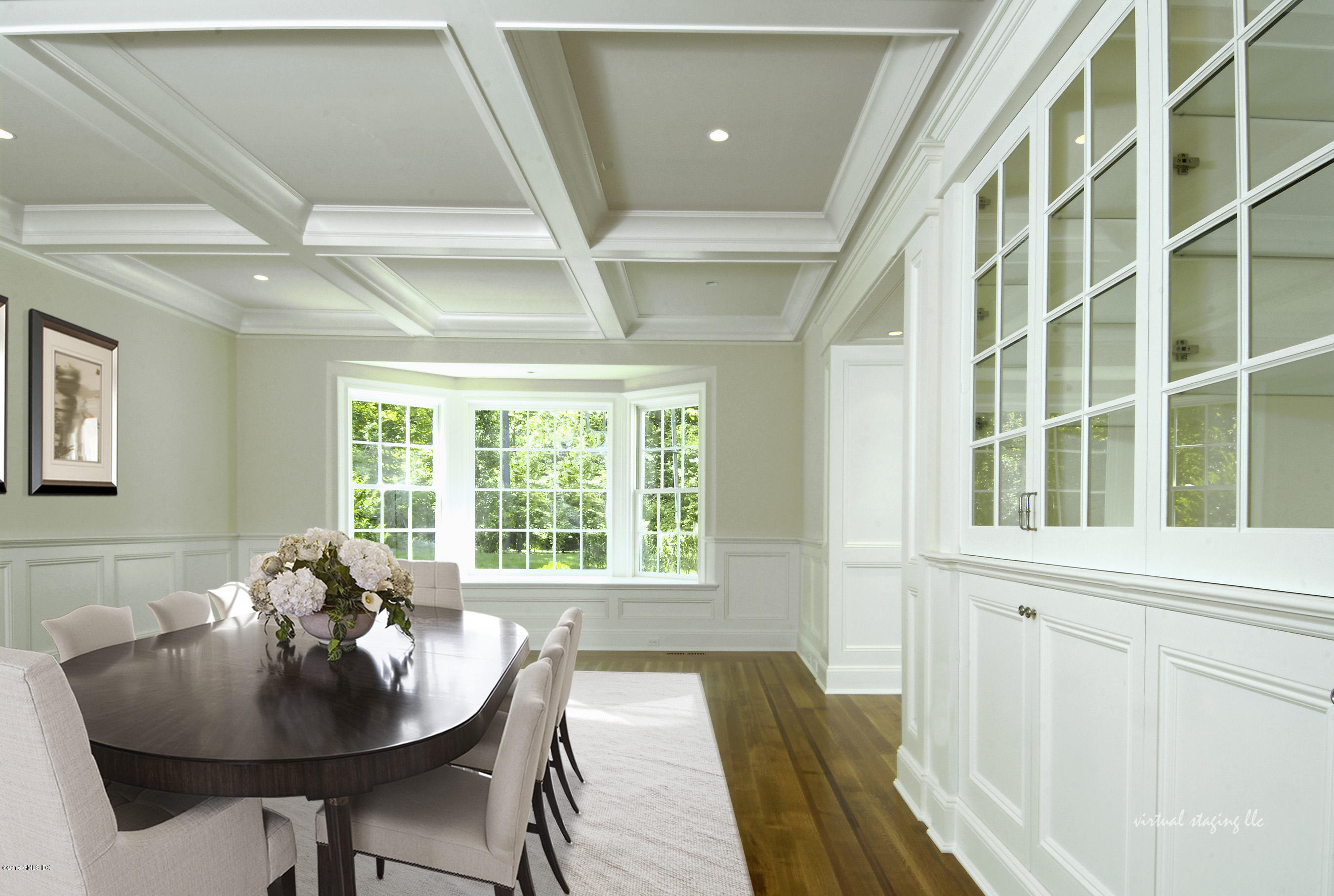 43 Burning Tree Road Greenwich, CT 06830 - Photo 6 of 24 a dining room with furniture and windows