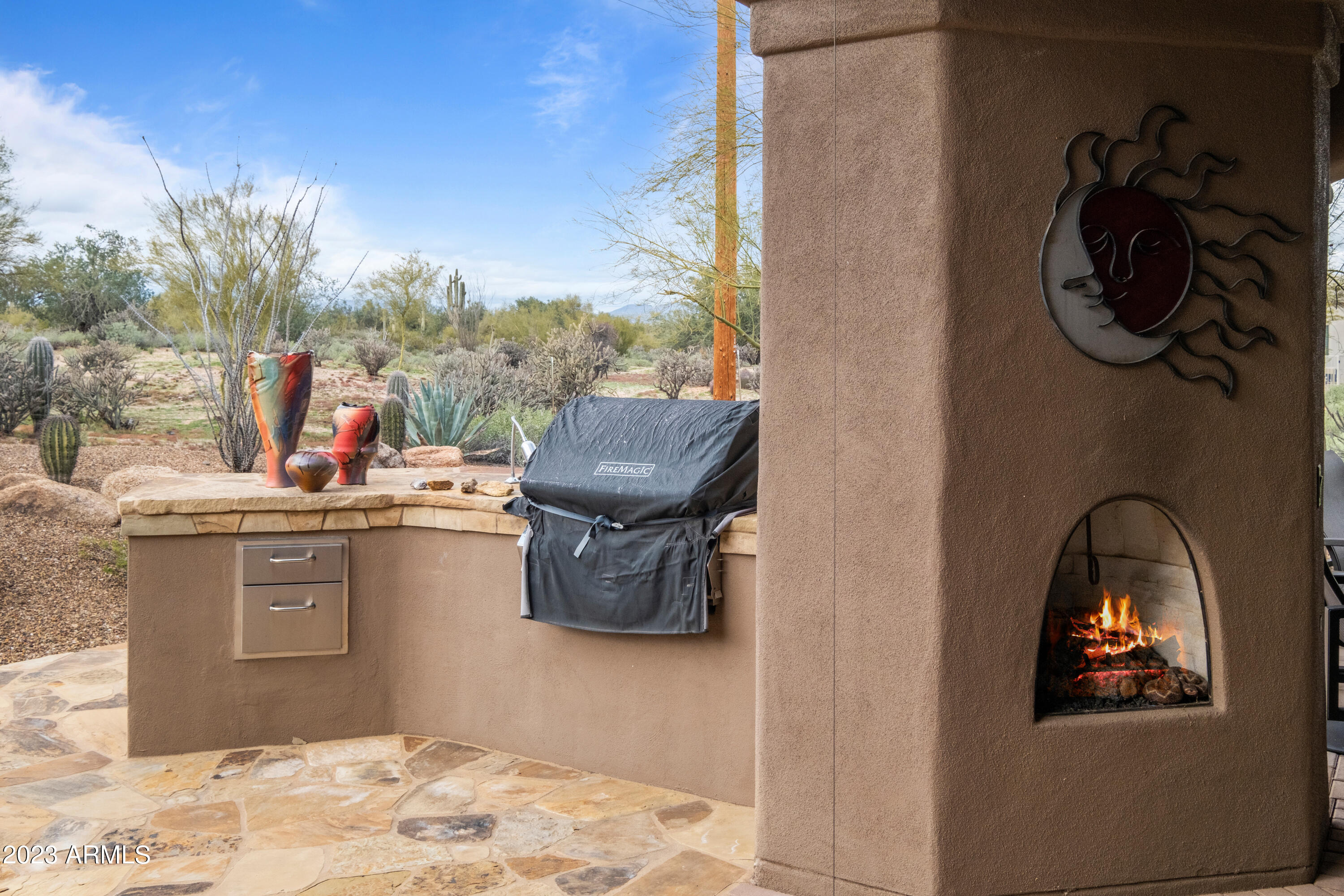 27102 North Palo Fiero Road Rio Verde, AZ 85263 - Photo 41 of 48 Built-in BBQ and fireplace