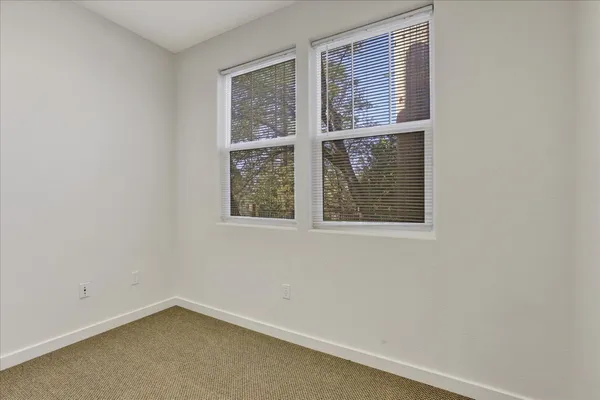 a view of a garden with a slide