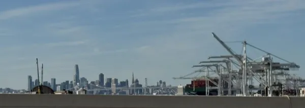 a view of a city with tall building in the background