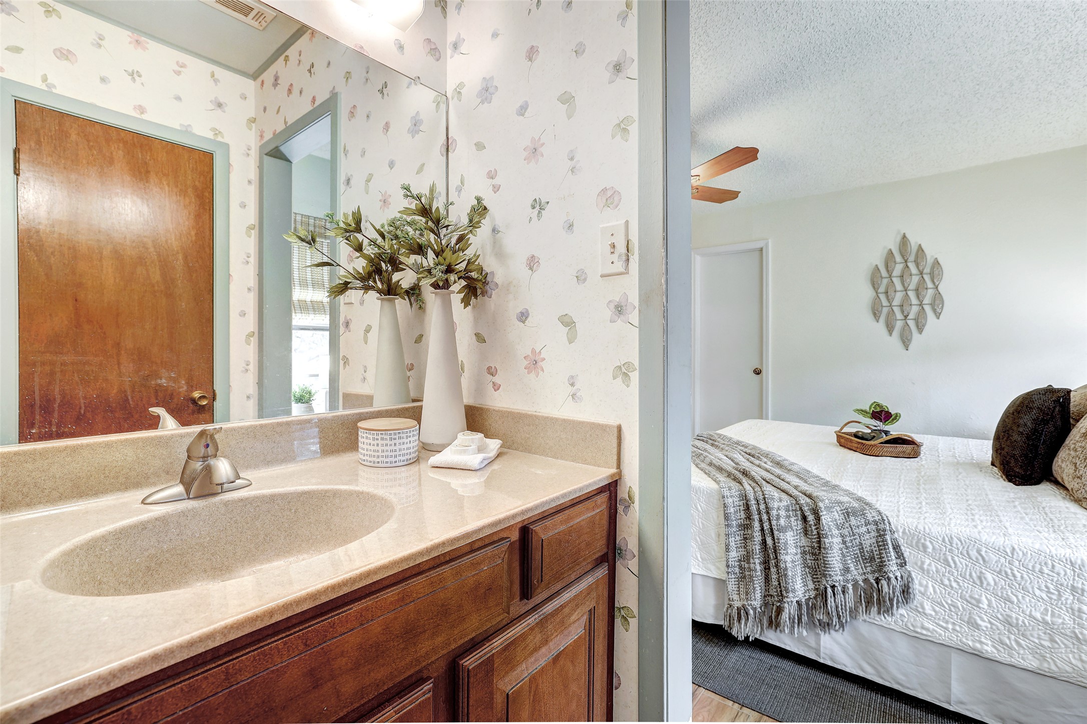 8606 Thunderbird Road, Unit A & B Austin, TX 78736 - Photo 22 of 29 Bathroom with vanity and ceiling fan