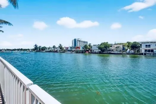 a view of a park with a ocean view