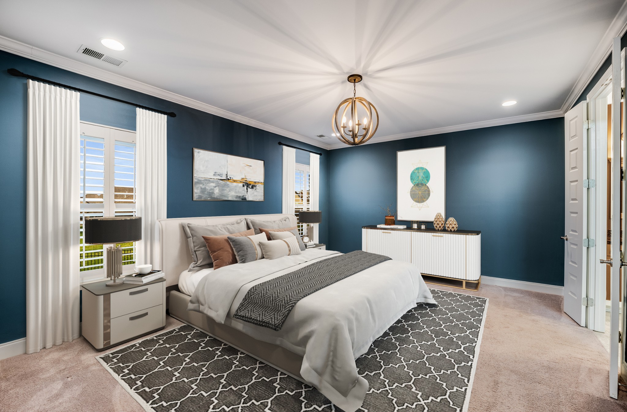 5001 Rizer Point Drive Franklin, TN 37069 - Photo 10 of 42 a bedroom with a bed and a chandelier