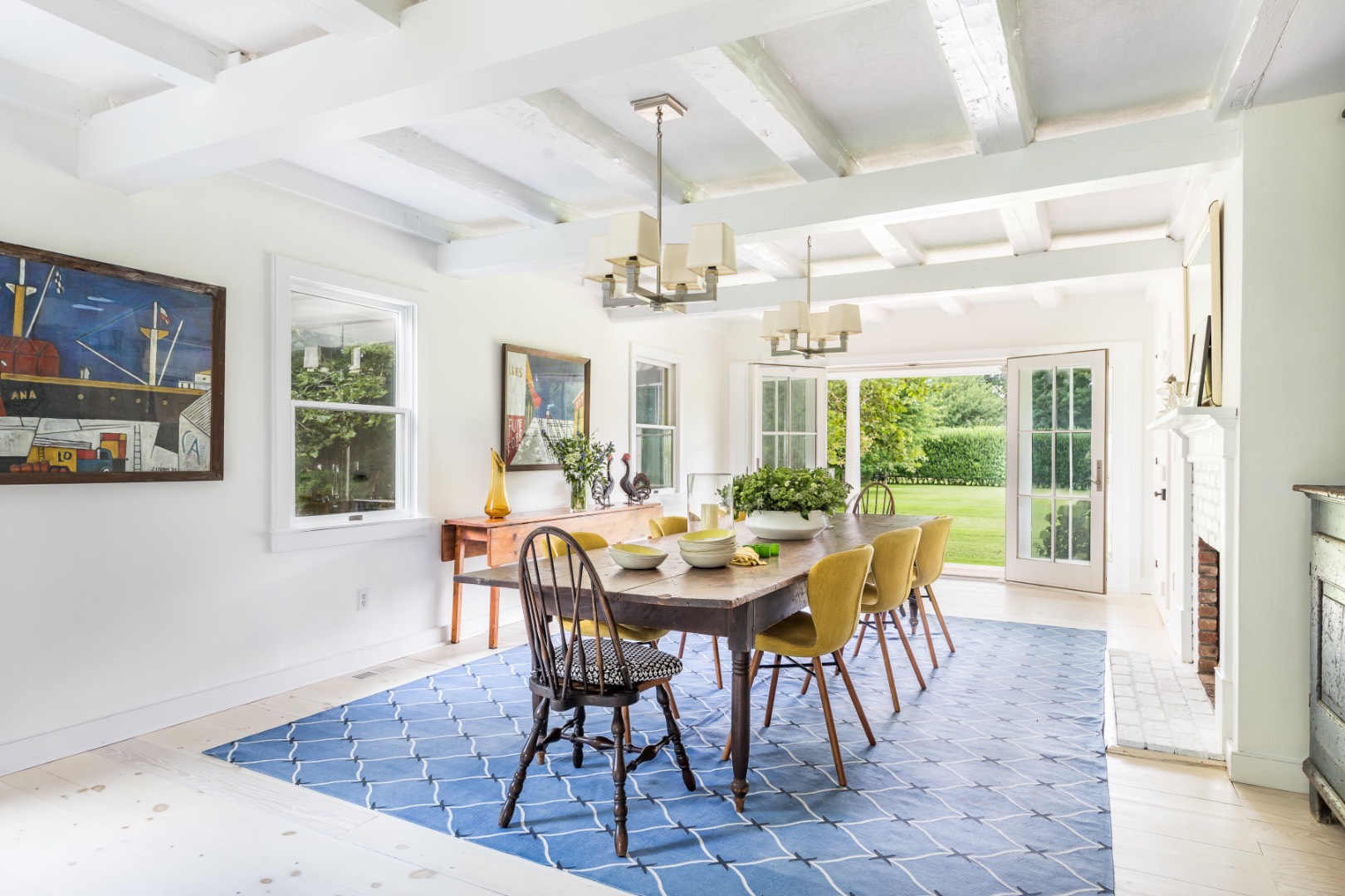 227 Sagaponack Road Bridgehampton, NY 11932 - Photo 15 of 26 a view of a dining room with furniture window and outside view