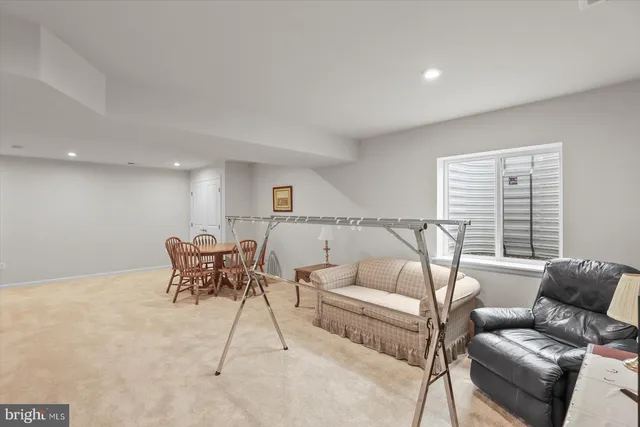 a view of a garden with an outdoor space