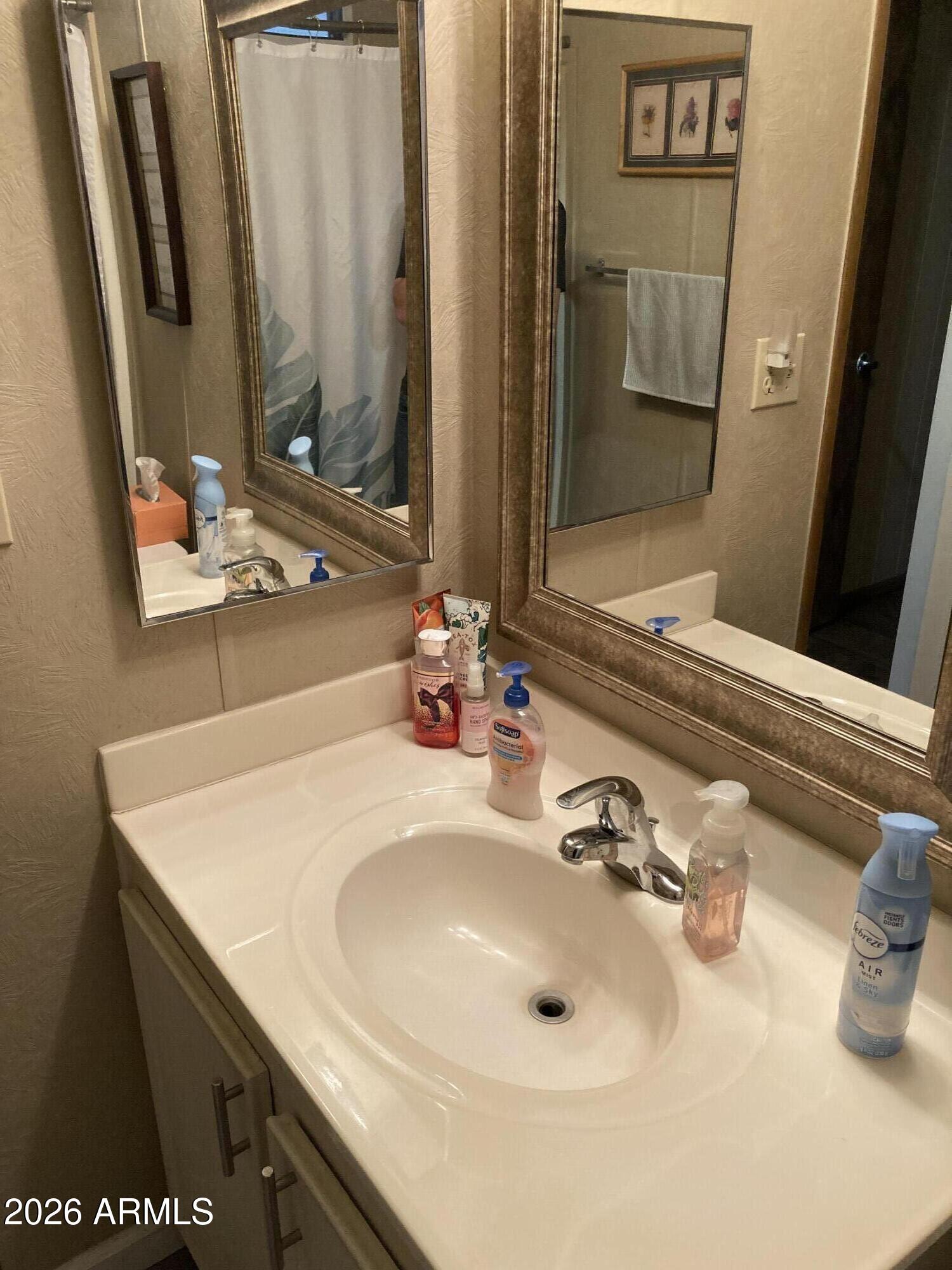 3104 East Broadway Road, Unit 203 Mesa, AZ 85204 - Photo 17 of 24 a bathroom with a sink and a mirror
