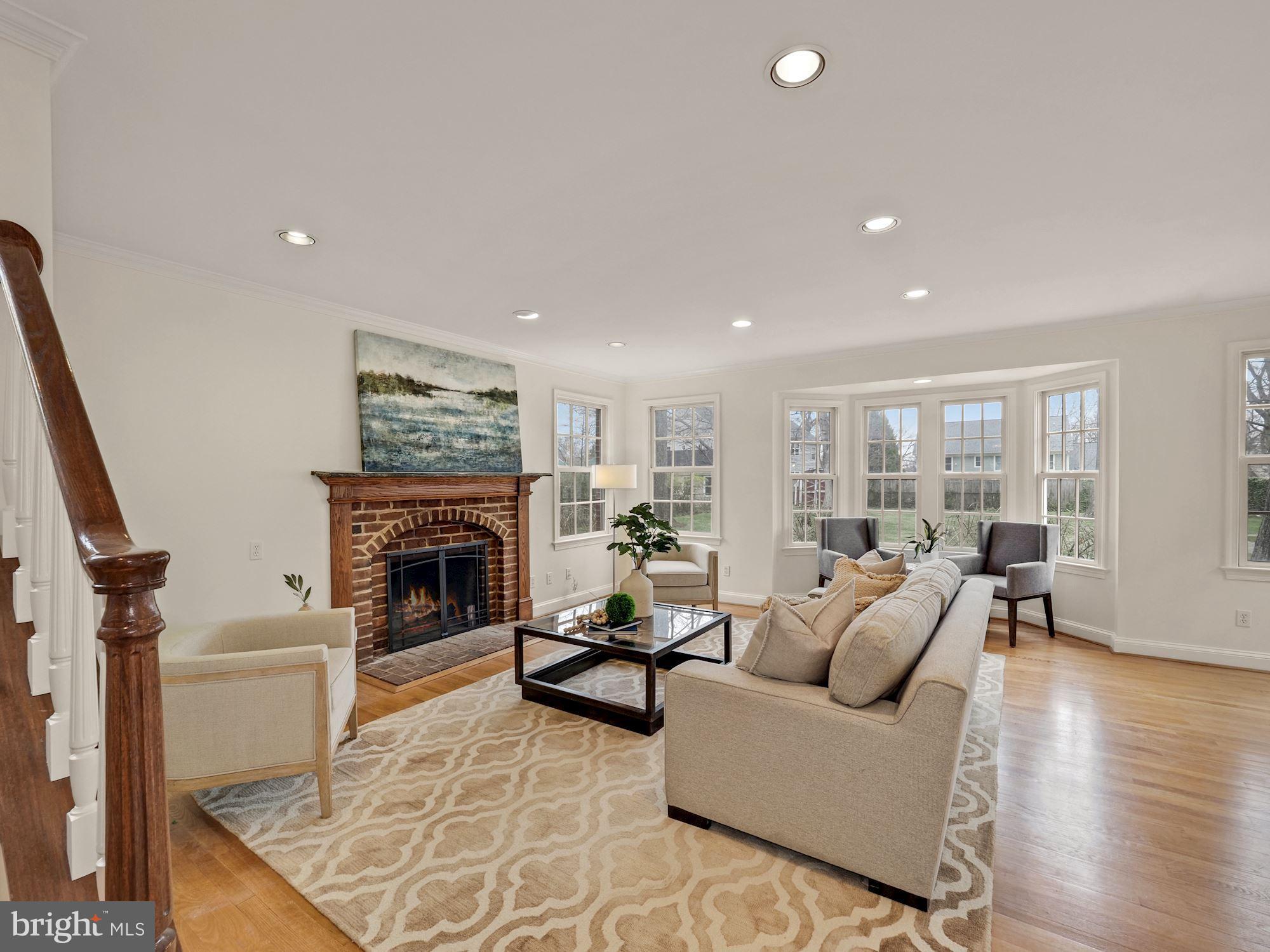4223 Everett Street Kensington, MD 20895 - Photo 13 of 49 Family Room with wood burning custom fireplace